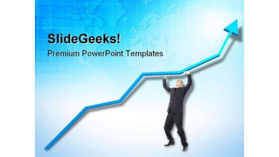 Businessman Holding Up Graph Marketing PowerPoint Templates And PowerPoint Backgrounds 0511