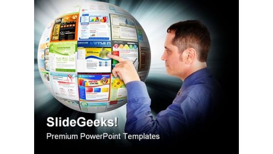Businessman Pointing Internet PowerPoint Themes And PowerPoint Slides 0411
