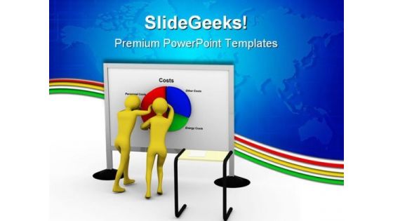 Businessman Pushing Costs Marketing PowerPoint Templates And PowerPoint Backgrounds 0511