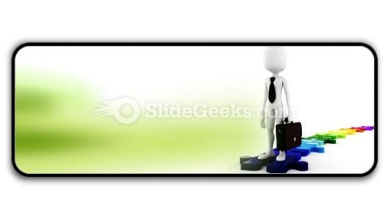 Businessman Standing On Puzzles PowerPoint Icon R