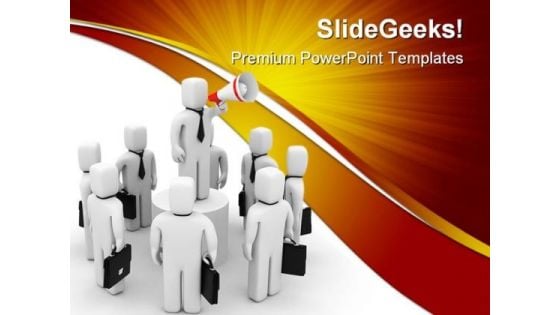 Businessmen Communication Leadership PowerPoint Themes And PowerPoint Slides 0511