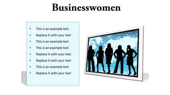 Businesswomen Global PowerPoint Presentation Slides F