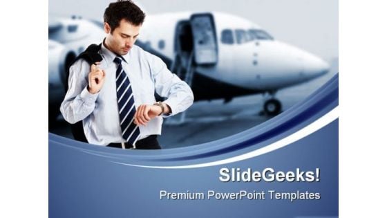 Busy Businessman Travel PowerPoint Templates And PowerPoint Backgrounds 0611