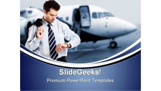 Busy Businessman Travel PowerPoint Templates And PowerPoint Backgrounds 1011