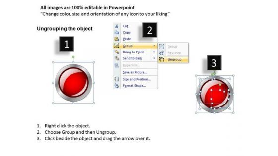 Buttons Icons Process Stages Editable PowerPoint Slides