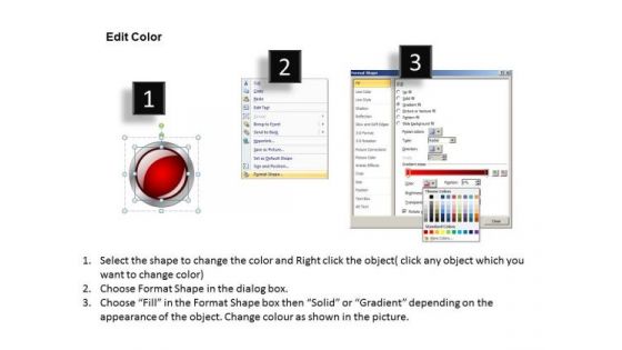 Buttons Icons Process Stages Editable PowerPoint Slides