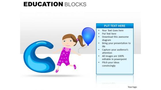 C Learning Alphabets PowerPoint Education Slides