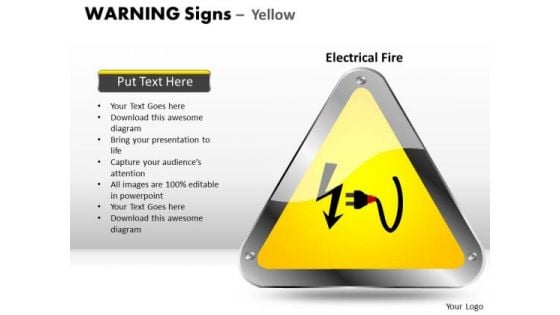 Cable Warning Signs PowerPoint Slides And Ppt Diagram Templates