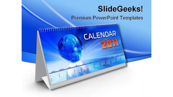 Calendar 2011 Globe PowerPoint Backgrounds And Templates 1210