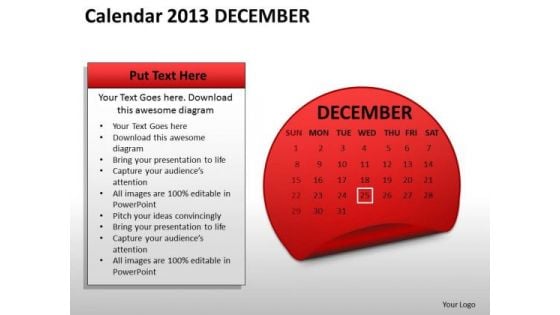 Calendar 2013 December PowerPoint Slides Ppt Templates