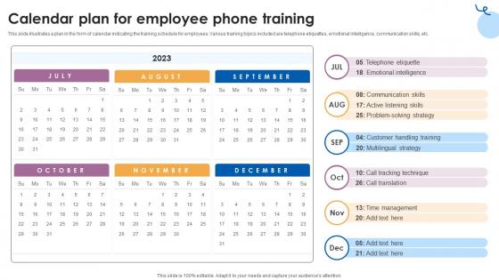 Calendar Plan For Employee Phone Training Customer Service Training Ppt Template Calendar Plan For Employee Phone Training Customer Service Training Ppt Template