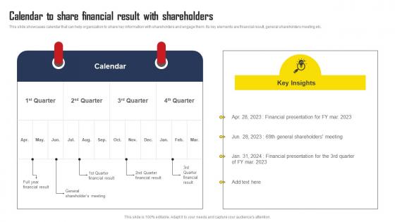 Calendar To Share Financial Result With Shareholders Comprehensive Strategic Plan Microsoft Pdf