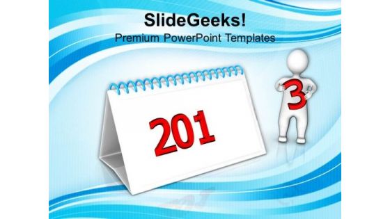 Calendar With 2013 New Year Concept PowerPoint Templates Ppt Backgrounds For Slides 1212