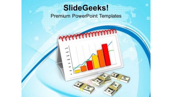 Calendar With Growing Chart Finance PowerPoint Templates Ppt Backgrounds For Slides 0413