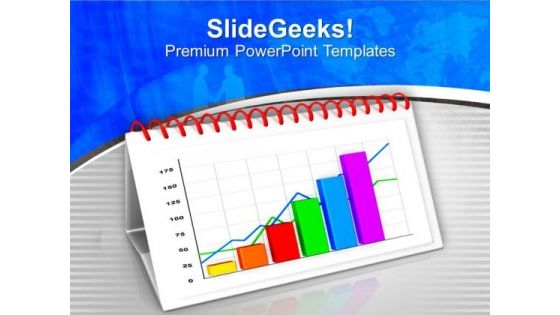 Calendar With Growth Chart Business PowerPoint Templates Ppt Backgrounds For Slides 0213