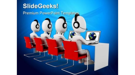 Call Center Computer Global PowerPoint Themes And PowerPoint Slides 0311