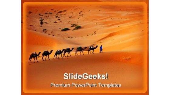 Camel Animals PowerPoint Themes And PowerPoint Slides 0211