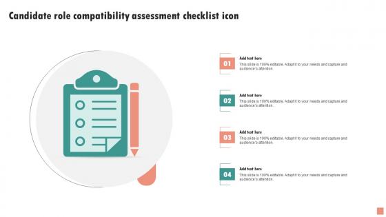 Candidate Role Compatibility Assessment Checklist Icon Background Pdf