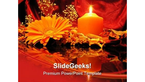 Candle Reflection Religion PowerPoint Backgrounds And Templates 1210