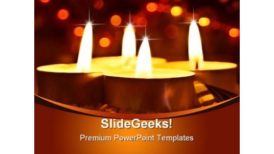 Candles Beauty Religion PowerPoint Template 1010