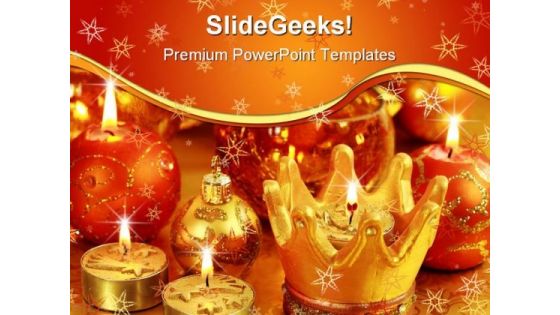 Candles Lights Christmas PowerPoint Template 0610