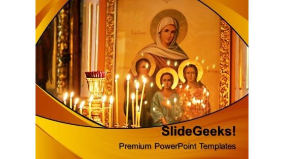 Candles Virgin Mary Church PowerPoint Templates And PowerPoint Themes 0712