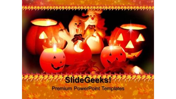 Candles With Halloween Pumpkin Festival PowerPoint Templates And PowerPoint Themes 0912