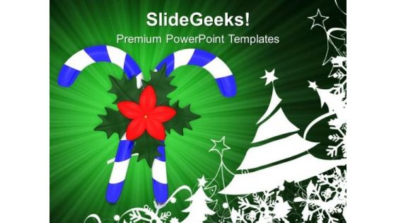 Candy And Christmas Tree Celebration PowerPoint Templates Ppt Backgrounds For Slides 0413