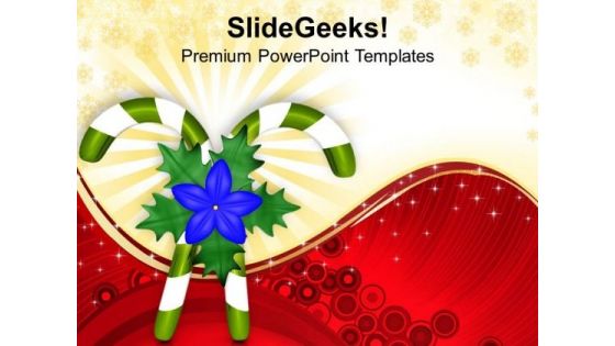 Candy Canes New Year Concept PowerPoint Templates Ppt Backgrounds For Slides 1212