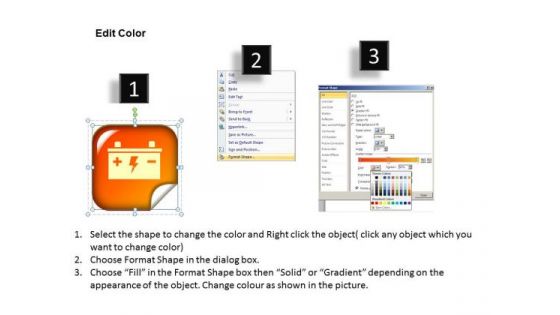 Car Battery Icon PowerPoint Slides