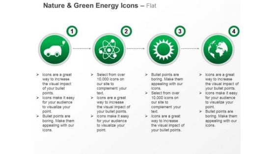 Car Nuclear Energy Symbol With Sun And Globe For Green Energy Ppt Slides Graphics Car Nuclear Energy Symbol With Sun And Globe For Green Energy Ppt Slides Graphics