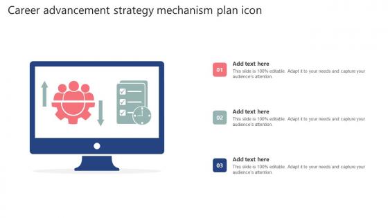 Career Advancement Strategy Mechanism Plan Icon Mockup Pdf