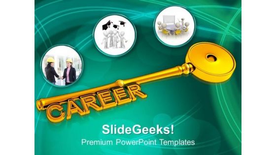 Career Key Golden PowerPoint Templates And PowerPoint Themes 1012