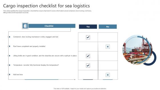 Cargo Inspection Checklist For Sea Logistics Information Pdf