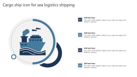 Cargo Ship Icon For Sea Logistics Shipping Background Pdf