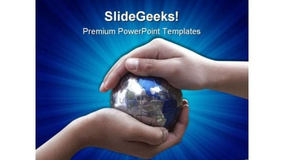 Caring For Earth Globe PowerPoint Themes And PowerPoint Slides 0511