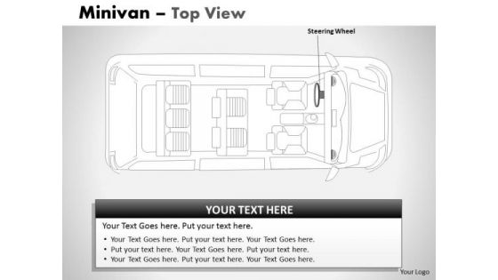 Cars Green Minivan Top View PowerPoint Slides And Ppt Diagram Templates