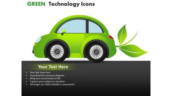 Cars Green Technology Icons PowerPoint Slides And Ppt Diagram Templates