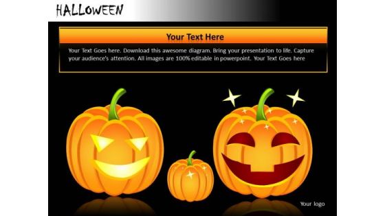 Carved Pumpkin Lanterns For Halloween PowerPoint Templates Ppt Slides