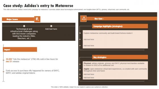 Case Study Adidass Entry To Metaverse Experiential Marketing Technique Themes PDF