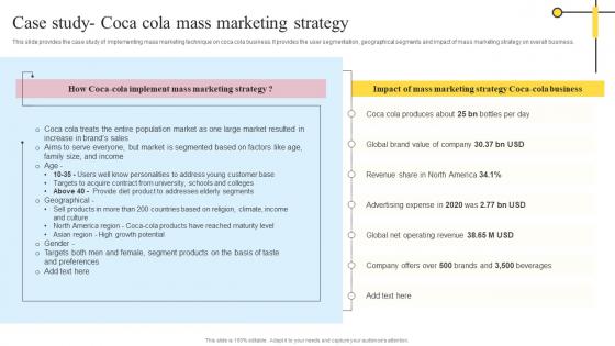 Case Study Coca Cola Mass Marketing Strategy Definitive Guide On Mass Advertising Themes Pdf