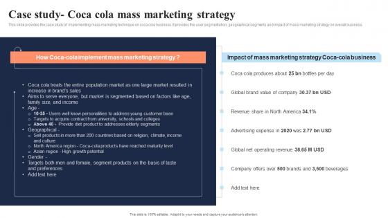 Case Study Coca Cola Mass Marketing Strategy In Depth Overview Of Mass Background Pdf