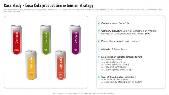 Case Study Coca Cola Product Line Extension Strategy Launching New Product Brand Mockup Pdf
