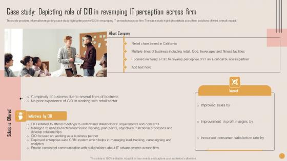 Case Study Depicting Role Of CIO Playbook For Strategic Actions To Improve IT Performance Slides Pdf