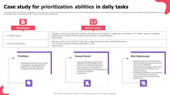 Case Study For Prioritization Abilities In Daily Tasks Brochure Pdf