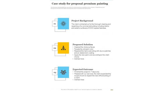 Case Study For Proposal Premium Painting One Pager Sample Example Document