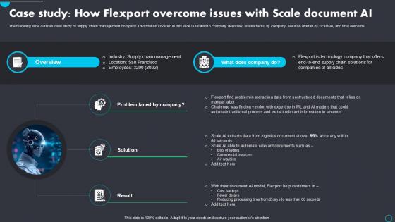 Case Study How Flexport Overcome Implementing Scale AI PPT Template AI SS V Case Study How Flexport Overcome Implementing Scale AI PPT Template AI SS V