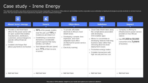 Case Study Irene Energy Secure Computing Framework Ideas Pdf