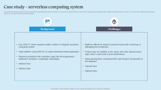 Case Study Serverless Role Serverless Computing Modern Technology Demonstration Pdf