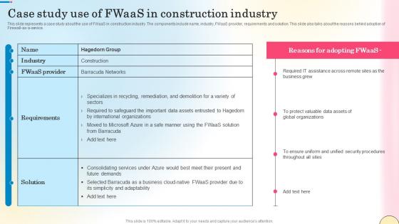 Case Study Use Of Fwaas In Construction Industry Network Security Guidelines Pdf